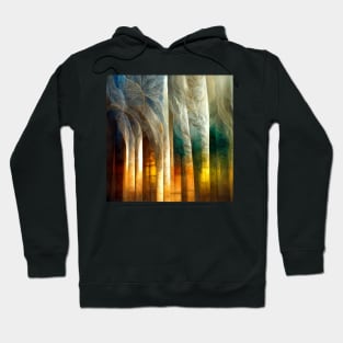 Abstract Birch Trees Stained Glass Hoodie